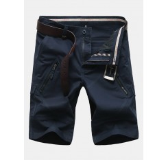 Casual Multi Pocket Cargo Shorts Straight Leg Plus Size Pants For Men
