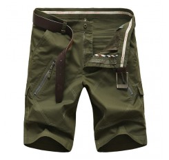 Casual Multi Pocket Cargo Shorts Straight Leg Plus Size Pants For Men