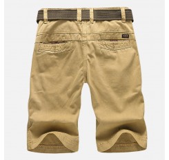 Mens Casual Classic Pure Color Knee Length Outdoor Cargo Shorts