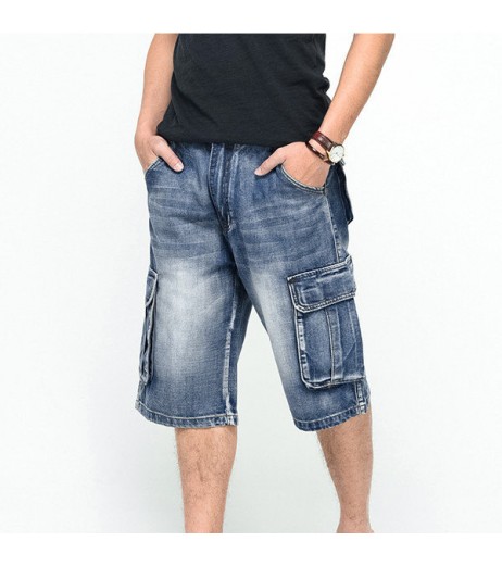 Big Size Summer Big Pockets Loose Fit Overknee Street Skateboard Denims Shorts For Men