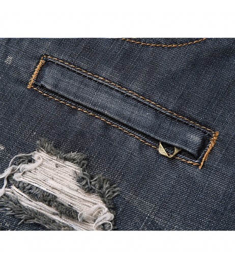 Casual Patchwork Washed Holes Hip-hop Slim Fit Jeans for Men