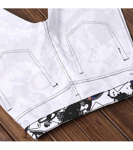 Casual Stylish Printing Hip-hop Slim Fit Jeans for Men
