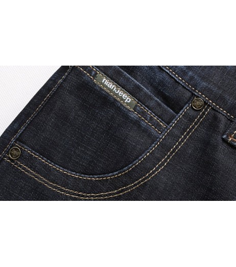 Casual Business Quality Straight Leg Slim Multi Pockets Jeans for Men