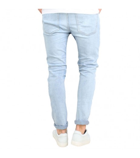30-36 Light Blue Fashion Holes Jeans for Men